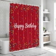thumbnail image 6 of Red Birthday Bathroom Shower Curtains with 12 Hooks Polyester Waterproof Shower Curtain for Stalls and Bathtubs Colorful Confetti Ribbons Polka Dots Classroom Decorative Bathroom Curtain 36x72 Inches, 6 of 9