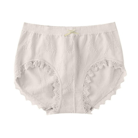 

ZHAGHMIN Cute Bow Women Panties Underwear Solid Color Lace Low Waist Briefs Rise Hipster Cotton Breathable Panty Knickers Khaki One Size