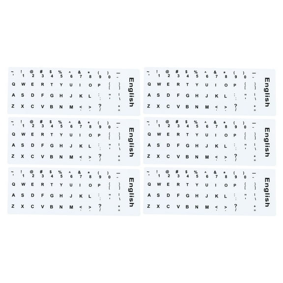 Uxcell English Keyboard Stickers Universal Keyboard Cover Frosted, White Background Black Lettering 6pcs