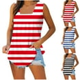thumbnail image 5 of Diufon Womens Dress Tank Tops Sleeveless Stripes Square Neck Pleated Top Summer Casual Loose Blouse, 5 of 5