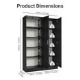thumbnail image 4 of Madesa Wardrobe Storage Cabinet with 4 Doors and 10 Shelves, 47" Wooden Armoire for Home Organization - Black, 4 of 10