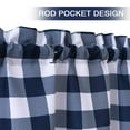 thumbnail image 2 of Shininglove Kitchen Curtains, Gingham Waterproof Window Treatment for Cafe, 2 Panels, Navy Blue, 28"x24", 2 of 6
