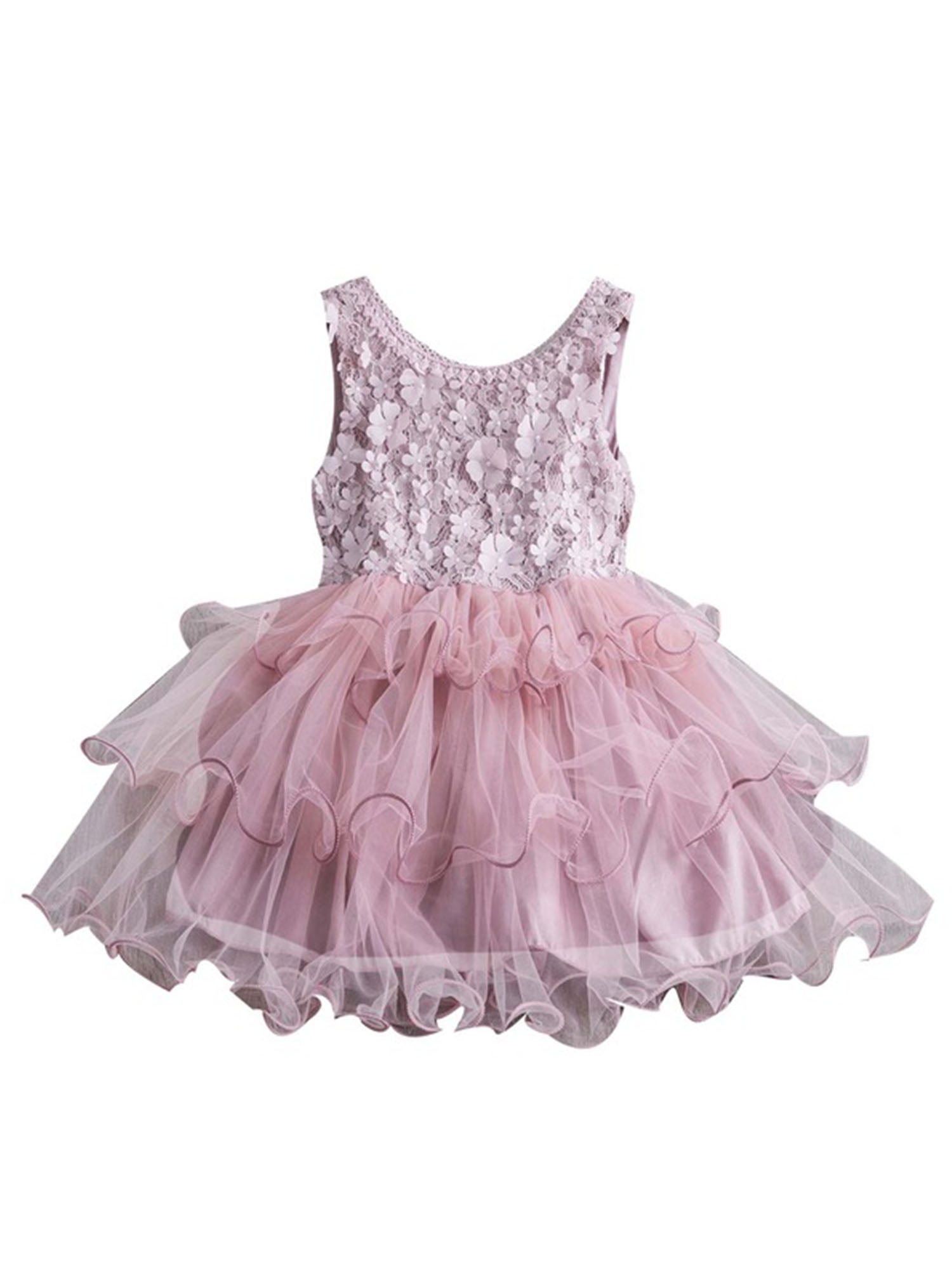 Bmnmsl Bmnmsl Kids Girls Dress Sleeveless Lace Dress One Piece Blue Pink White Walmart Com Walmart Com