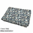 thumbnail image 5 of Nautical Floor Pillow Lounger Cover, Traditional Oriental Style Ocean Waves Pattern Foam and Splashes Print, Nap Mat Printed Fabric Case for 5 Pillows, 88" x 36", Blue and White, by Ambesonne, 5 of 5
