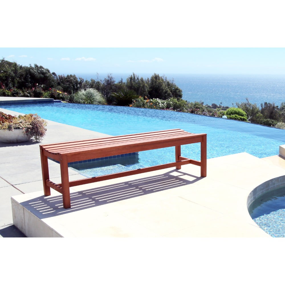 5-foot Eucalyptus Wood Backless Bench by DVG