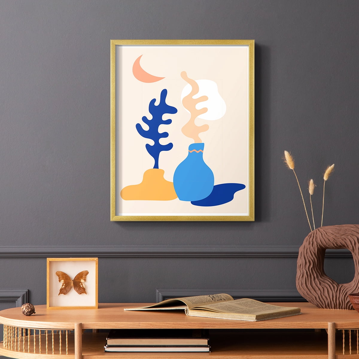 Matisse CDLXX in Gold Solid Wood Framed Print No Nail Hanging