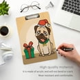 thumbnail image 5 of FMSHPON Pug Santa Hat Christmas Clipboard Hardboard Wood Nursing Clip Board and Pull for Standard A4 Letter 13x9 inches, 5 of 8