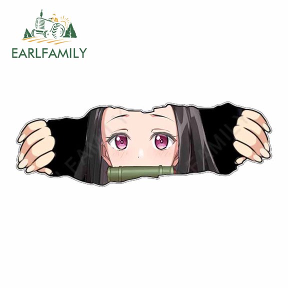 EARLFAMILY 5.1 Inch for Nezuko Car Sticker Graffiti Anime Decal Motorcycle Surfboard Waterproof Car Accessoires