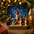 thumbnail image 2 of Mini Crucifixion Scene Set in Tin Box Hand‑Painted Jesus Crucifix Figurines Portable Pocket Religious Tabletop Decor Travel Faith Keepsake Stocking Stuffer Meaningful Christian Gift, 2 of 8