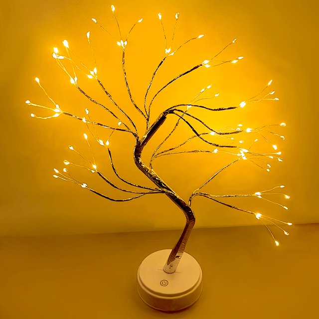 Árbol de decoración, lámpara de árbol, árbol de abedul iluminado, 108 luces LED, árbol de interior, decoración de luz de árbol