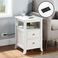 thumbnail image 6 of Pemberly Row Two-Drawer End Table with Charging Station and Shelf in White Wood, 6 of 12