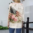 thumbnail image 4 of HAVUITYY Independence Day 3/4 Sleeve Sweaters for Womens, Plus Sized Fashion Flag Printed Crew-Neck Pullover, Women's Spring Going Out Tops for Gifts & Wear, 4 of 5