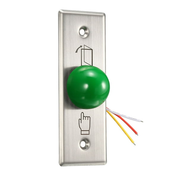 Botón de liberación de puerta de 12V Presionar para salir Botón esférico verde 115x40