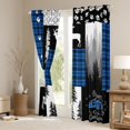 thumbnail image 3 of Homewish Happy Camping Camper Curtains Pack of 2 (42x84 Each),Rustic Farmhouse Cabin Curtains Blackout,Blue Gray Black Bedroom Curtains For Teens,Breathable Home Decor, 3 of 6