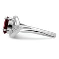 thumbnail image 4 of Sterling Silver Rhodium-plated Garnet & Diamond Ring, 4 of 6
