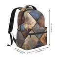 thumbnail image 2 of Rocae Rustic Tile Pattern Print Lightweight Casual Backpack Travel Hiking Backpack Carry on Laptop Backpack, 2 of 5