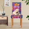 thumbnail image 4 of Yayeee 2 Pack Dining Chair Covers Stretch Parson Chairs Slipcovers Seat Protector, Large Purple Flowers, 4 of 6