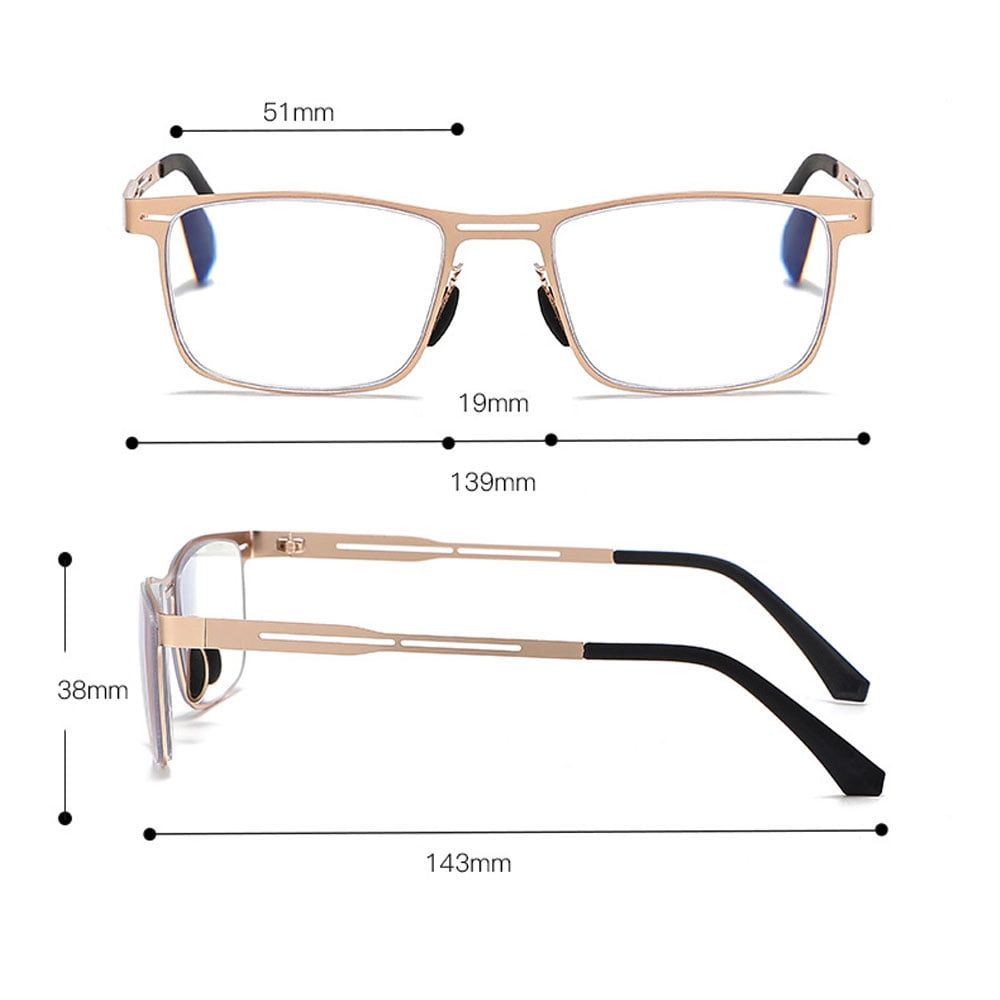 3 Pairs of Men's Anti-blue Light Rectangle Black Reading Glasses 2.50 Presbyopic Glasses Metal Trendy Business Readers +2.50