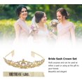 thumbnail image 3 of GHSDFBB Birthday Tiara and Sash Beautiful Rhinestone Elegant Gold Birthday Costume Set for Bithday Party, 3 of 7