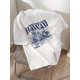 thumbnail image 1 of Girls' Casual Greetings From Hawaii Letter Print Soft Comfortable T-Shirt With Crew Neck, 1 of 6