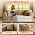 thumbnail image 3 of Timbernest 78.7" Convertible Sleeper Sofa Bed, Boucle Boneless Sofa with 2 Pillows, Floor Sofa Lounge Couch for Living Room, Ochre, 3 of 10