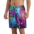 thumbnail image 2 of KLL Neon Free Play Men's Casual Summer Beach Shorts Hawaiian Shorts with Pockets-Medium, 2 of 5