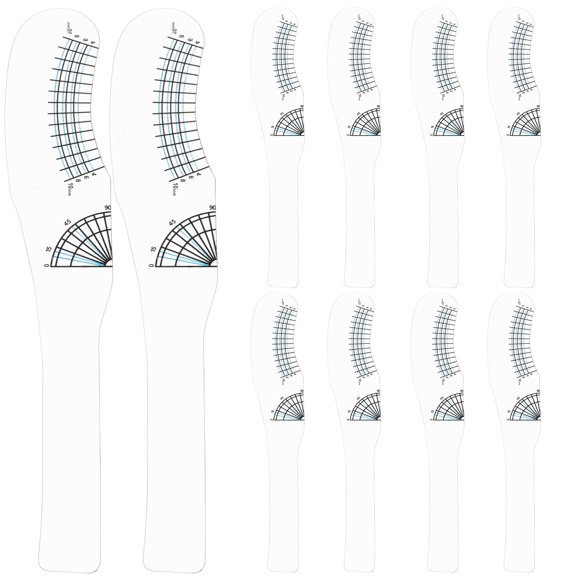 10 reglas para pestañas, regla para medir la longitud de las pestañas, herramientas para medir las pestañas de las cejas.