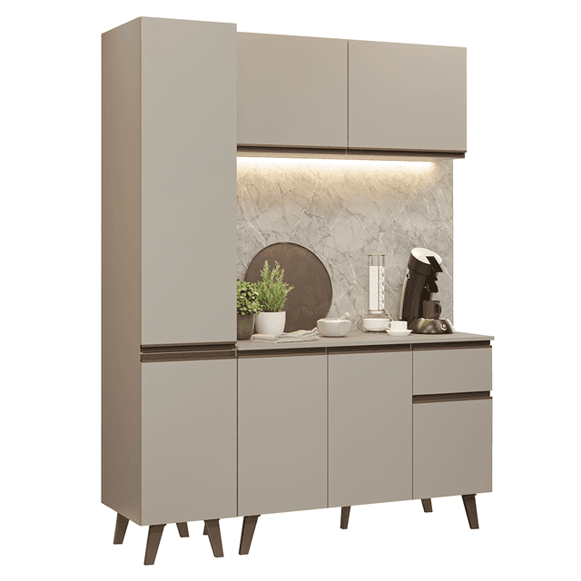 Cocina Integral Completa Modular Madesa Nice 160cm Crema 01