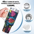 thumbnail image 3 of Cauagu Neon Graffiti Urban Art Print Stainless Steel Vacuum Insulated Tumbler,40oz Water Bottle with Handle & Flip Straw Reusable Travel Coffee Mug for Women & Men, 3 of 8