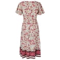 thumbnail image 5 of YAGHYAGH Womens Summer Boho Floral Print Short Sleeve V Neck Swing Midi Dress, 5 of 5