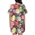 thumbnail image 3 of Rocae Easter Eggs for Two Piece Sleepwear Pajamas Sets for Women Soft Short-Sleeved Pjs with Lounge Shorts 3X-Large, 3 of 9