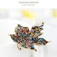 thumbnail image 4 of Teissuly Retro Colored Diamond Maple Leaf Brooch Plant Corsage Female Ornament, 4 of 9
