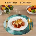 thumbnail image 4 of Teal Green Ombre Clouds Round 15 Inch Placemats Set of 4, Modern Abstract Gradient Cloud HeatResistant Non Slip Place Mats for Dining Table, Wipeable Braided Kitchen Table Mats for Housewarming, 4 of 9