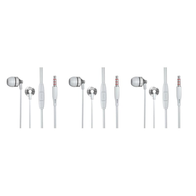 ZLight Mic Earbuds For Phone Long Service Life Comfortable To Wear Non-Loosing PC In-ear Wired Earphone silver 3Set