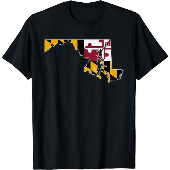 MARYLAND STATE MAP MARYLAND MD Flag Roots Men Women Gift T-Shirt