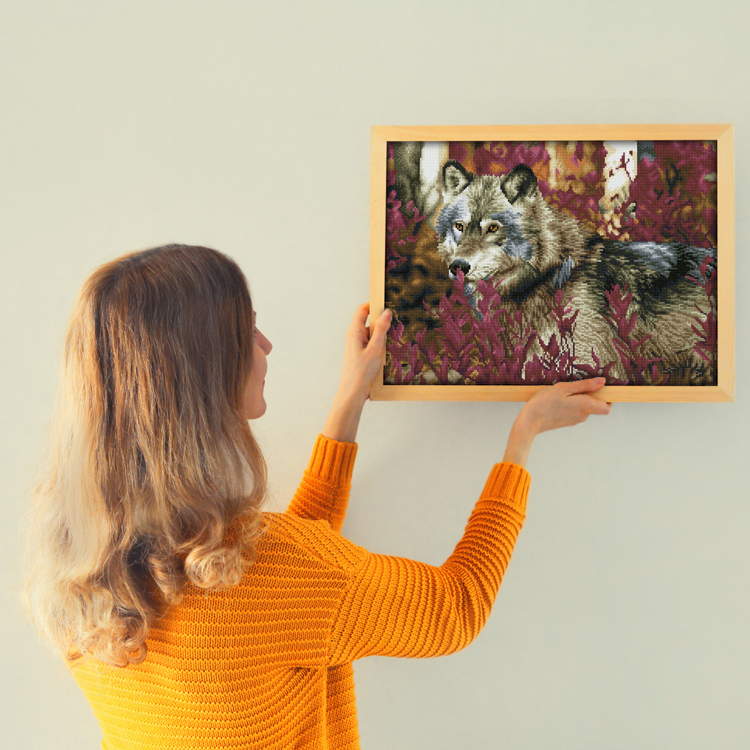 Diamond Dotz Autumn Wolf Diamond Painting Kits for Adults - Diamond Art Kits a Relaxing Creative Craft Kit with Dotz Gems 16.5x22.4