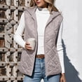 thumbnail image 6 of Cmfcve Plus Size Hooded Puffer Vest for Womens Full Zip Sleeveless Quilted Vest Winter Warm Outerwear Jackets with Zipper Pockets, 6 of 7