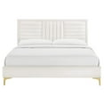 thumbnail image 3 of Modway Sofia Channel Tufted Performance Velvet Queen Platform Bed in White, 3 of 8