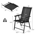 thumbnail image 4 of GVN Set of 2 Outdoor Patio Folding Chair with Ergonomic Armrests-Black, Outdoor Furniture Chairs for Backyard, Porch, Garden, Poolside, 4 of 10