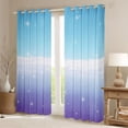 thumbnail image 2 of Homewish Cartoon Starry Night Black Out Curtains,Purple White Blue Curtains Pack of 2 (42x63 Each),Modern Aesthetic Art Bedroom Curtains Forgirl,Luxury Bedroom Decor, 2 of 6