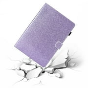 Dteck Smart Case for Amazon Kindle Fire HD 8 10th Generation HD8 Plus (2020 Released) 8-inch,Bling Glitter Magnetic Leather Card Holder Wallet Kickstand Automatic wake/sleep Cover,Purple
