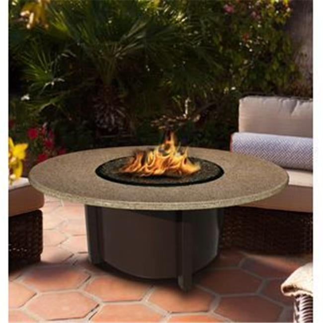 Carmel Chat Height Fire Pit Brown Gold Reflective Glass Sunset