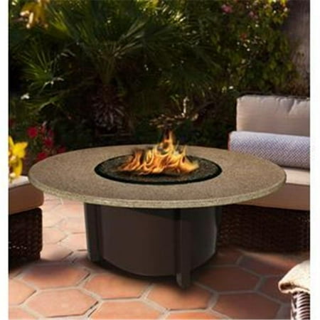 Carmel Chat Height Fire Pit Brown Gold Reflective Glass Sunset