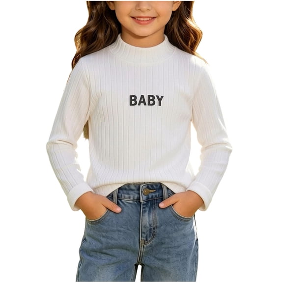 Hurxie Girls Half Turtleneck Long Sleeve Knit Slim Sweater Pullover Tops 9-10 Years