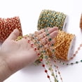 thumbnail image 2 of SPRING 1Meter/roll 6mm Colorful Crystal Beads Beaded Chain Glass Bead KC Gold Necklace Chain Accessories For DIY Jewelry Making Crafts Champagne, 2 of 6