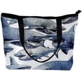 thumbnail image 2 of Shark Canvas Leather Mix Hand-Held Bag, Twill Sponge Jeanette, 30x10.5x39cm/11.8x4.1x15.4in, 2 of 5