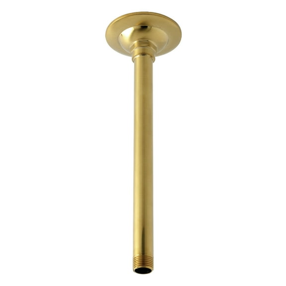 Kingston Brass K210A7 Trimscape 10-Inch Rain Drop Ceiling Mount Shower Arm with Round Flange in Brushed Brass