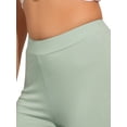 thumbnail image 5 of DARING DIVA Leggings Solid Color Elastic Waistband Stirrup Pants XL Light Green, 5 of 5