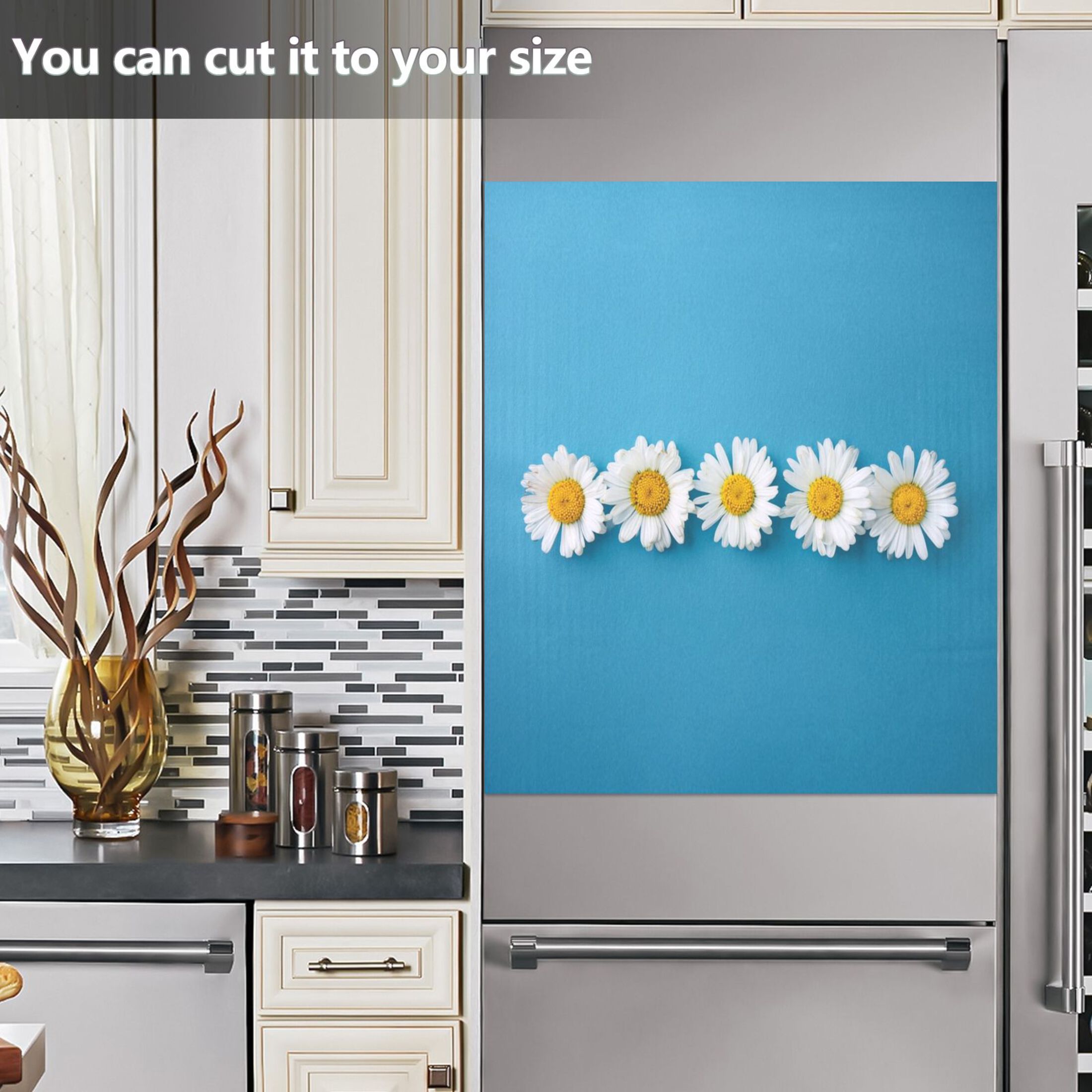 IAUYY Magnetic decorative sticker - 23x26 Inch PVC Refrigerator Decorative Cover, Removable DIY Art for Kitchen Appliances Looking Down
