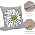 thumbnail image 4 of Lime Green White Daisy Pillow Covers 18x18 Set of 2 Spring Summer Gray Grey Colored Decorative Throw Pillows Outdoor Modern Art Flower Pillowcase Square Linen Cushion Case for Home Sofa Couch Bed, 4 of 6